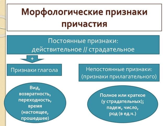 Морфологические признаки причастия