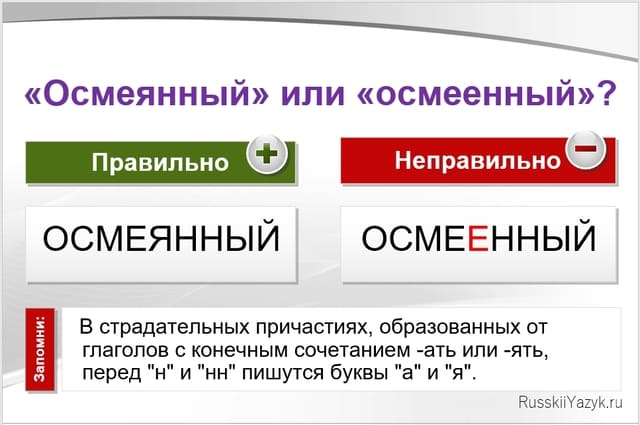 Осмеянный или осмеенный