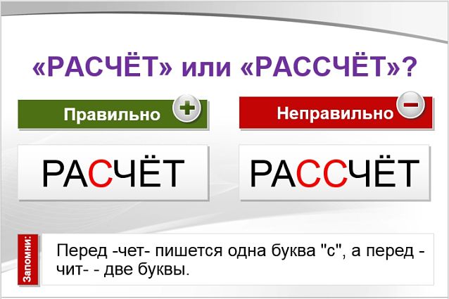 Расчет как пишется