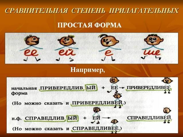 Сравнительная степень прилагательных