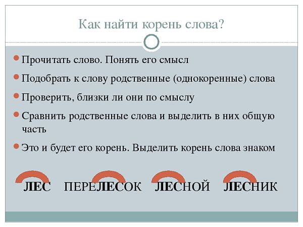 Как определить корень?