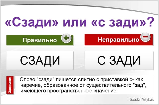 Сзади или с зади