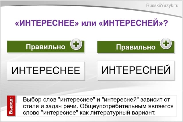 Интереснее или интересней