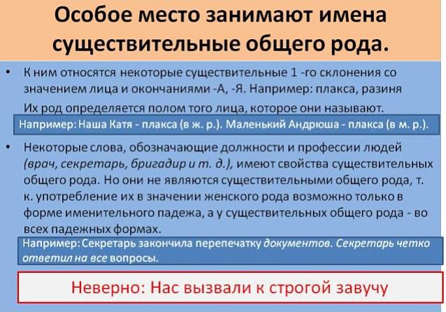 Существительные общего рода