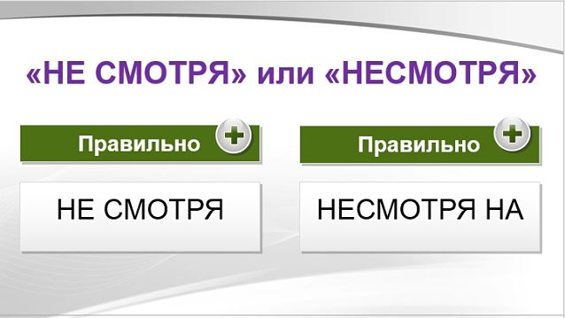 Не смотря или несмотря