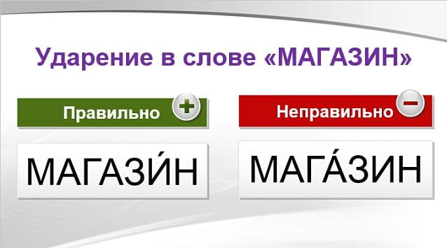 Магазин ударение