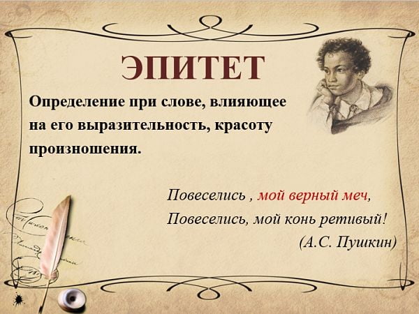 эпитет это, определение эпитета, что такое эпитет