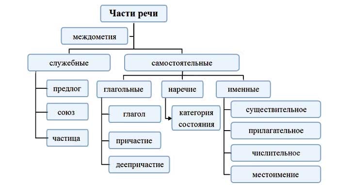 Как подчеркиваются части речи в русском языке