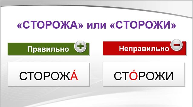 Сторожа или сторожи